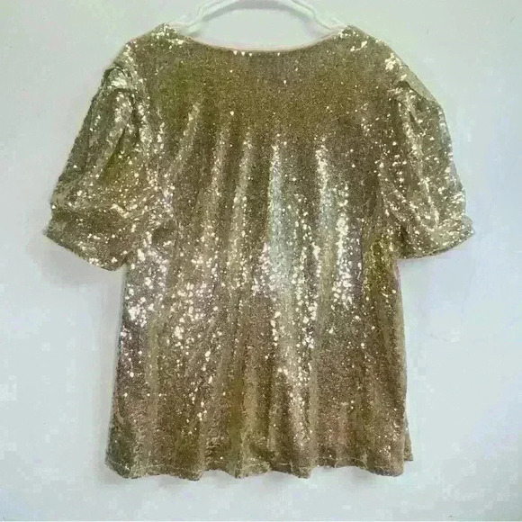 Lane Bryant Gold Sequin Plus Size Women’s Cocktail Blouse. Size 16 - Picture 7 of 16